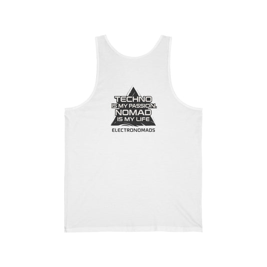 Techno Nomad Unisex Jersey Tank - Dancewear for Music Lovers